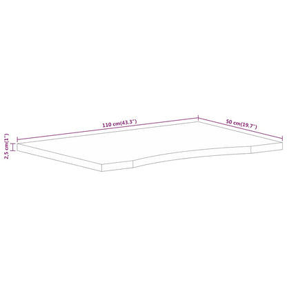 Solid Wood Mango Desktop with Curve 110x50x2.5 cm