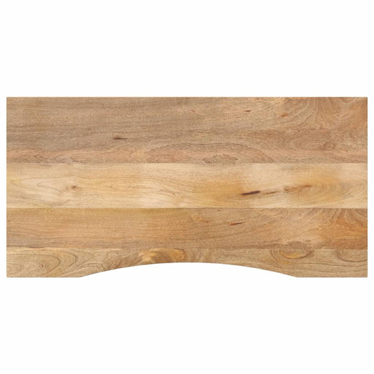 Solid Mango Wood Desk Top, Curved 110x50x2.5 cm, Rustic Finish