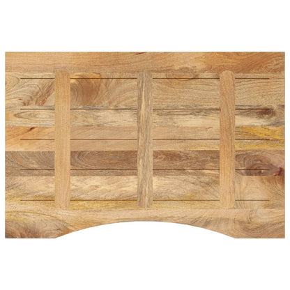 Solid Mango Wood Desk Top, Curved, 90x60x2.5 cm - Natural Finish