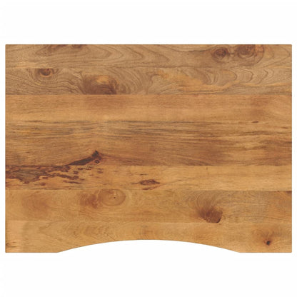 Solid Mango Wood Desktop, Curved 100x80x2.5 cm – Rustic Finish