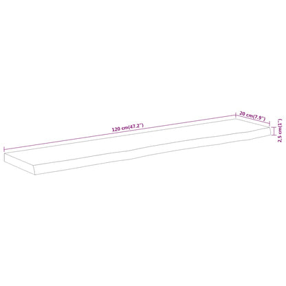 Acacia Live Edge Wall Shelf - Solid Wood, 120cm Rectangular Design