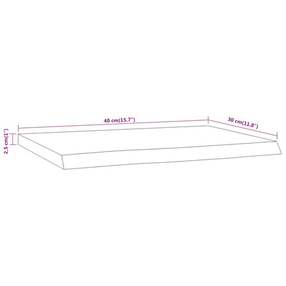 Live Edge Acacia Wood Wall Shelf - 40x30x2.5 cm Rectangular Design