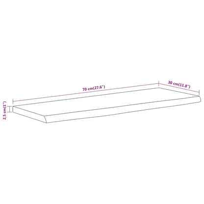 Acacia Live Edge Wall Shelf 70x30 cm – Solid Wood Rectangular Design