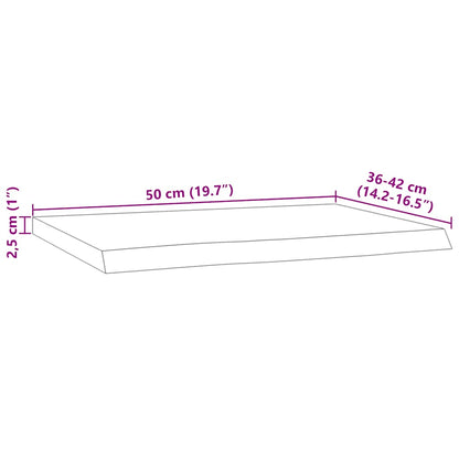 Acacia Wall Shelf 50x40 Live Edge Solid Wood - Rectangular Design