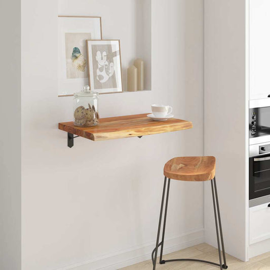 Acacia Wall Shelf 50x40 Live Edge Solid Wood - Rectangular Design