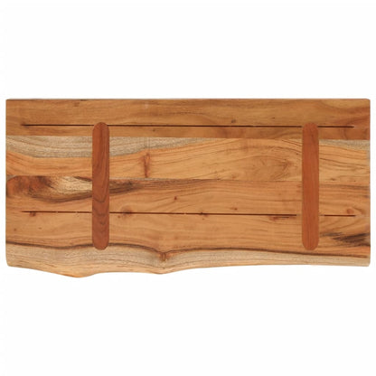 Acacia Live Edge Wall Shelf 40x20cm - Solid Wood Rectangular Design