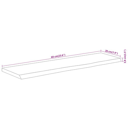 Acacia Live Edge Solid Wood Wall Shelf 60x20 cm Rectangular