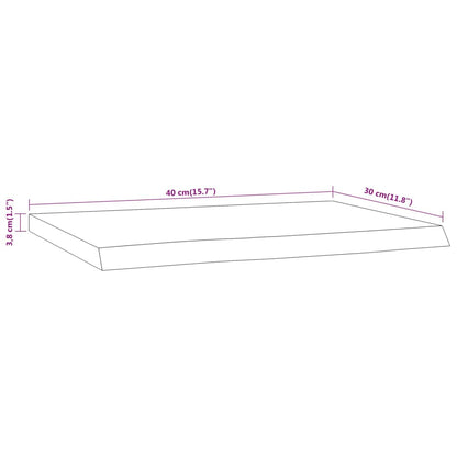 Solid Acacia Wood Wall Shelf Live Edge 40x30x3.8 cm Rectangular