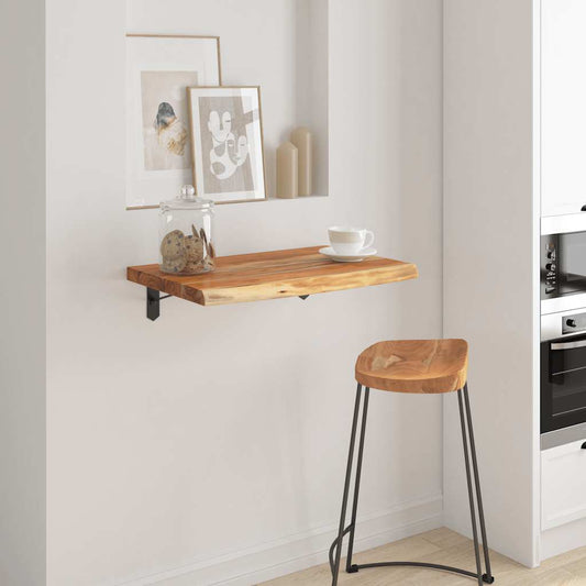Acacia Live Edge Wall Shelf 50x40x3.8cm – Solid Wood Rectangular Design