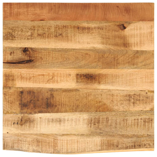 Live Edge Solid Mango Wood Table Top 40x40x3.8 cm Rustic Style