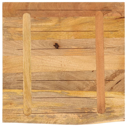Table Top 80x80x3.8 cm Live Edge Solid Wood Rough Mango