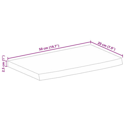 Solid Mango Wood Live Edge Table Top - 50x20x2.5 cm