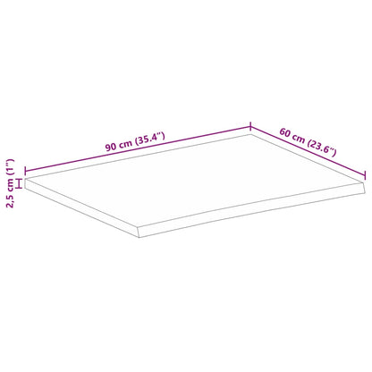 Live Edge Mango Wood Table Top, 90x60x2.5 cm, Solid Wood