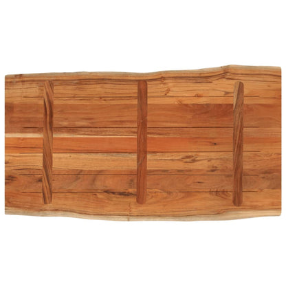 Table Top 100x60x3.8 cm Rectangular Solid Wood Acacia Live Edge