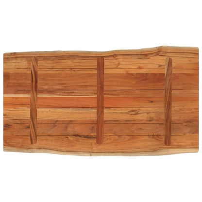 Table Top 120x60x3.8 cm Rectangular Solid Wood Acacia Live Edge