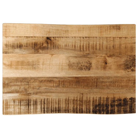 Rustic Live Edge Mango Wood Table Top, 70x40x2.5 cm