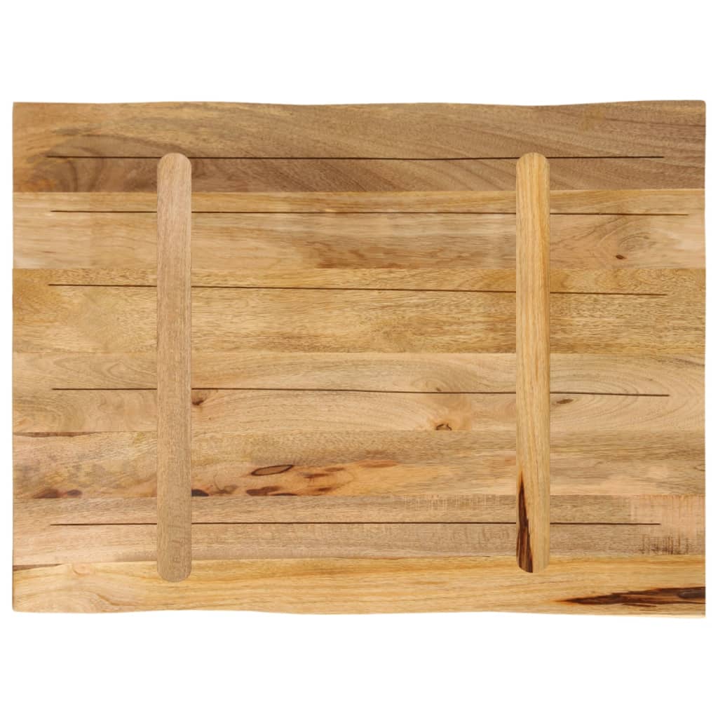 Live Edge Mango Wood Table Top 70x60cm - Solid Rough Finish