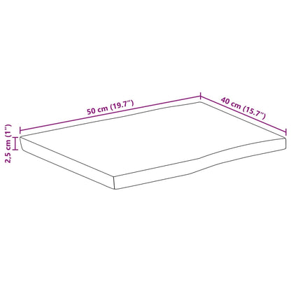 Live Edge Solid Mango Wood Tabletop 50x40x2.5 cm