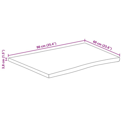 Table Top 90x60x3.8 cm Live Edge Solid Wood Mango
