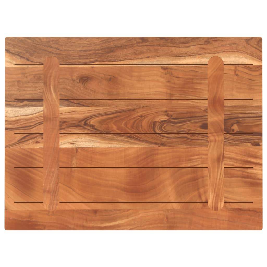 Table Top 80x70x3.8 cm Rectangular Solid Wood Acacia