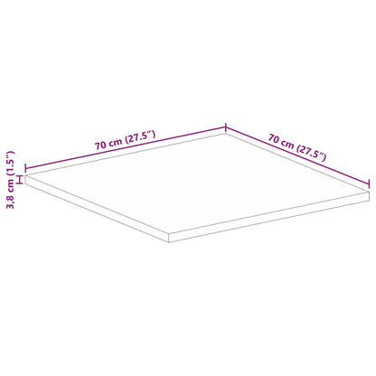 Table Top 70x70x3.8 cm Square Solid Wood Reclaimed