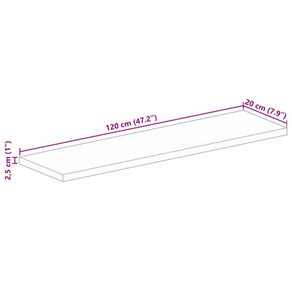 Table Top 120x20x2.5 cm Rectangular Solid Wood Mango