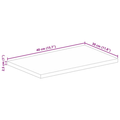 Table Top 40x30x2.5 cm Rectangular Solid Wood Mango