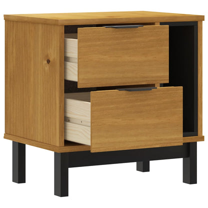 Solid Pine Wood Bedside Cabinet FLAM - 49x35x50 cm - Natural Finish