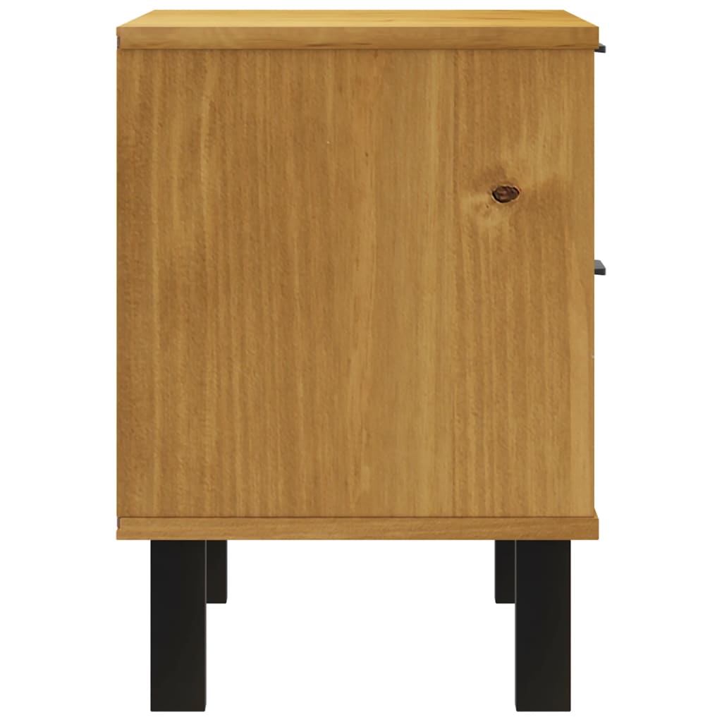Solid Pine Wood Bedside Cabinet FLAM - 49x35x50 cm - Natural Finish