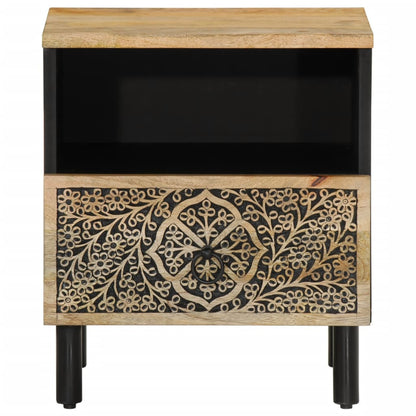 Solid Mango Wood Bedside Cabinet 40x33x46 cm - Natural Finish