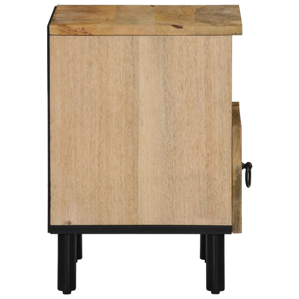 Solid Mango Wood Bedside Cabinet 40x33x46 cm - Natural Finish