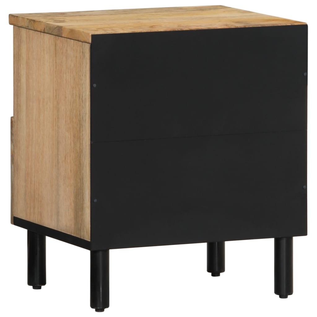 Solid Mango Wood Bedside Cabinet 40x33x46 cm - Natural Finish