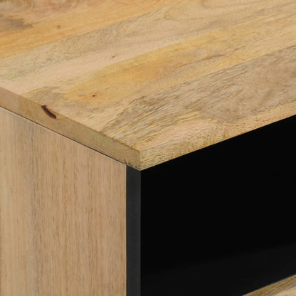 Solid Mango Wood Bedside Cabinet 40x33x46 cm - Natural Finish