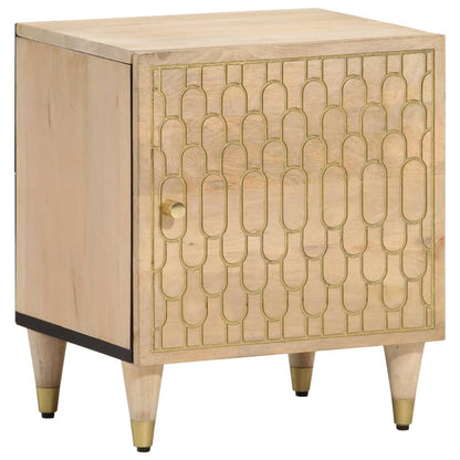 Solid Mango Wood Bedside Cabinet 40x33x46 cm - Elegant & Durable