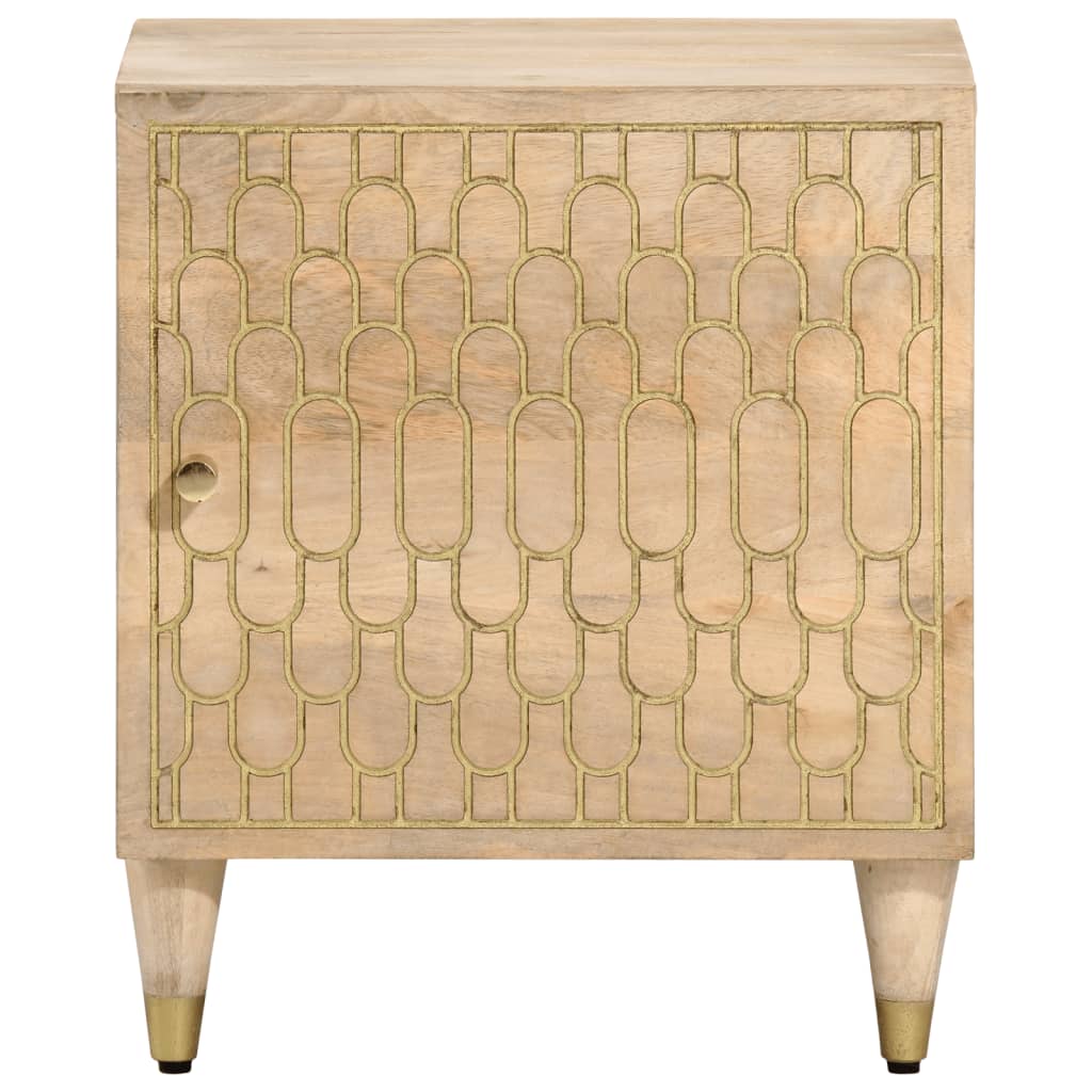 Solid Mango Wood Bedside Cabinet 40x33x46 cm - Elegant & Durable