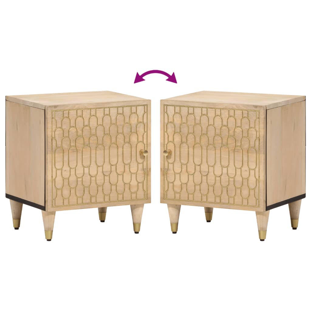 Solid Mango Wood Bedside Cabinet 40x33x46 cm - Elegant & Durable