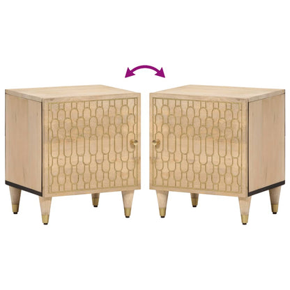 Solid Mango Wood Bedside Cabinet 40x33x46 cm - Elegant & Durable