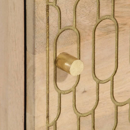 Solid Mango Wood Bedside Cabinet 40x33x46 cm - Elegant & Durable