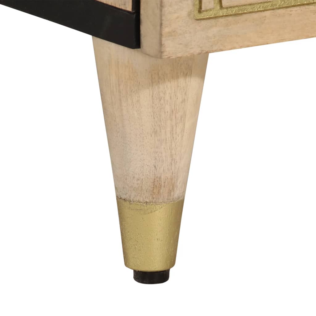 Solid Mango Wood Bedside Cabinet 40x33x46 cm - Elegant & Durable