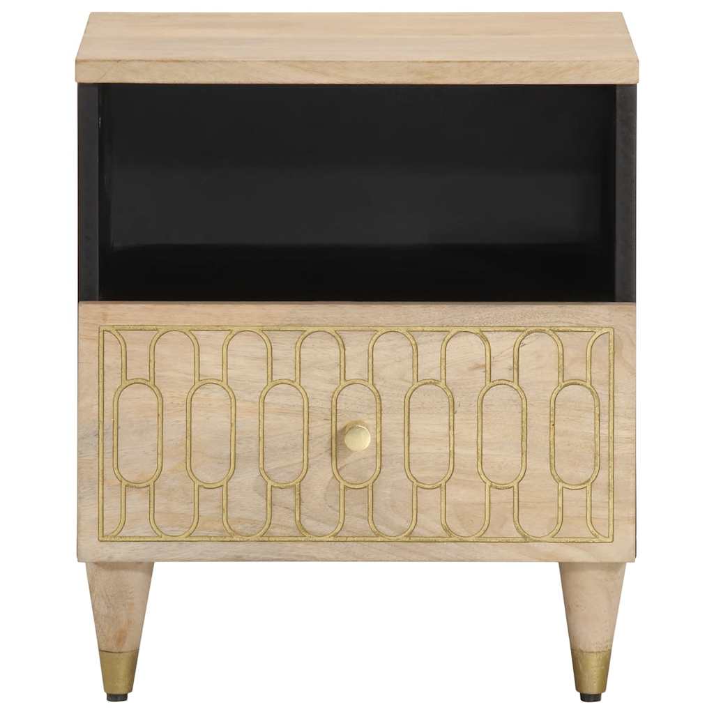 Solid Mango Wood Bedside Cabinets Set, 2pcs, 40x33x46 cm