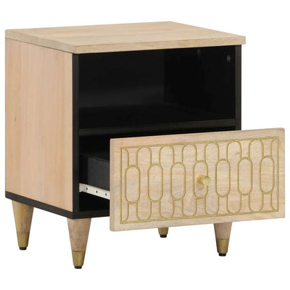 Solid Mango Wood Bedside Cabinets Set, 2pcs, 40x33x46 cm
