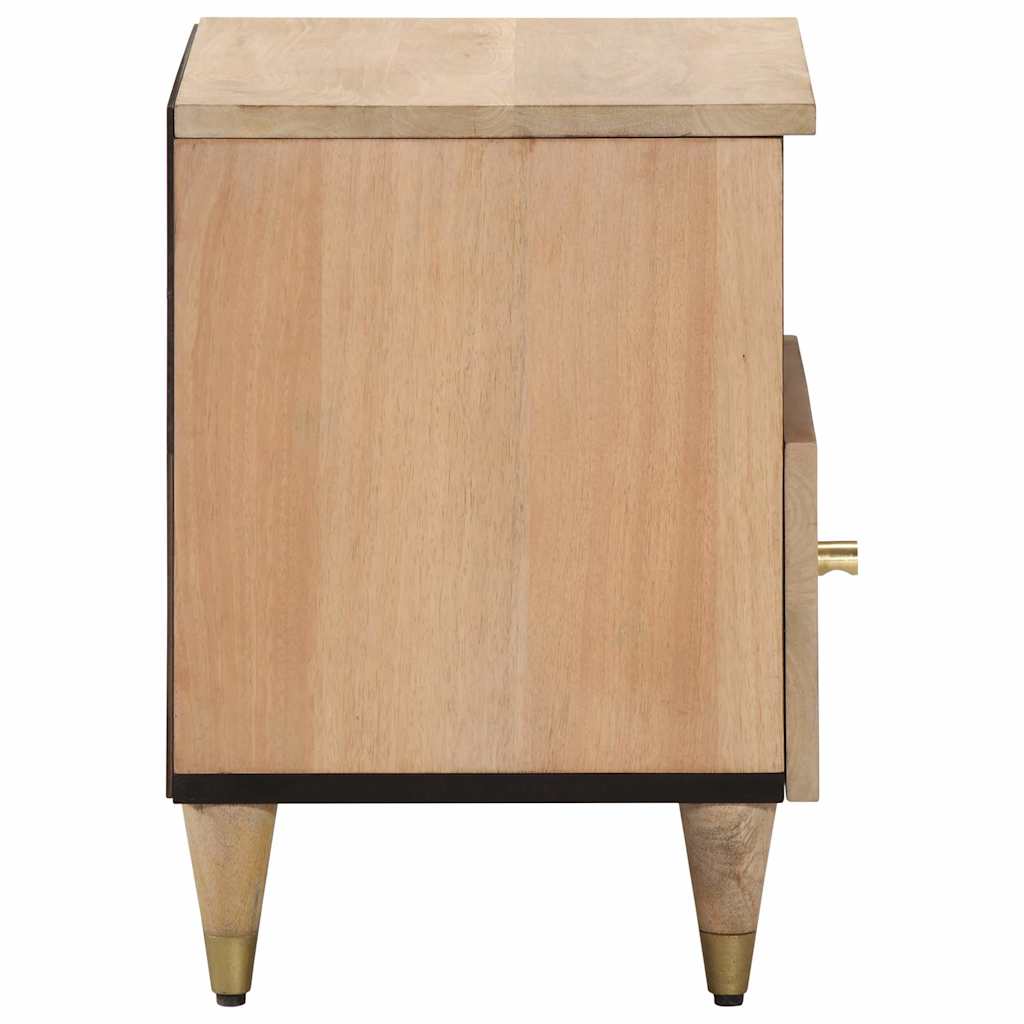 Solid Mango Wood Bedside Cabinets Set, 2pcs, 40x33x46 cm