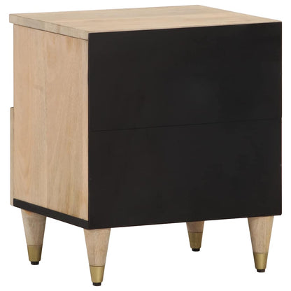 Solid Mango Wood Bedside Cabinets Set, 2pcs, 40x33x46 cm