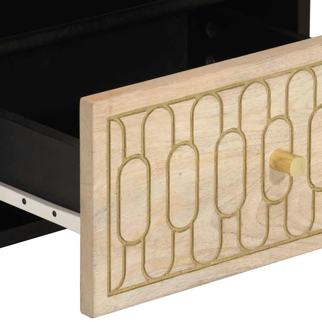 Solid Mango Wood Bedside Cabinets Set, 2pcs, 40x33x46 cm