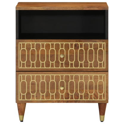 Solid Mango Wood Bedside Cabinet 50x33x62cm - Elegant & Durable