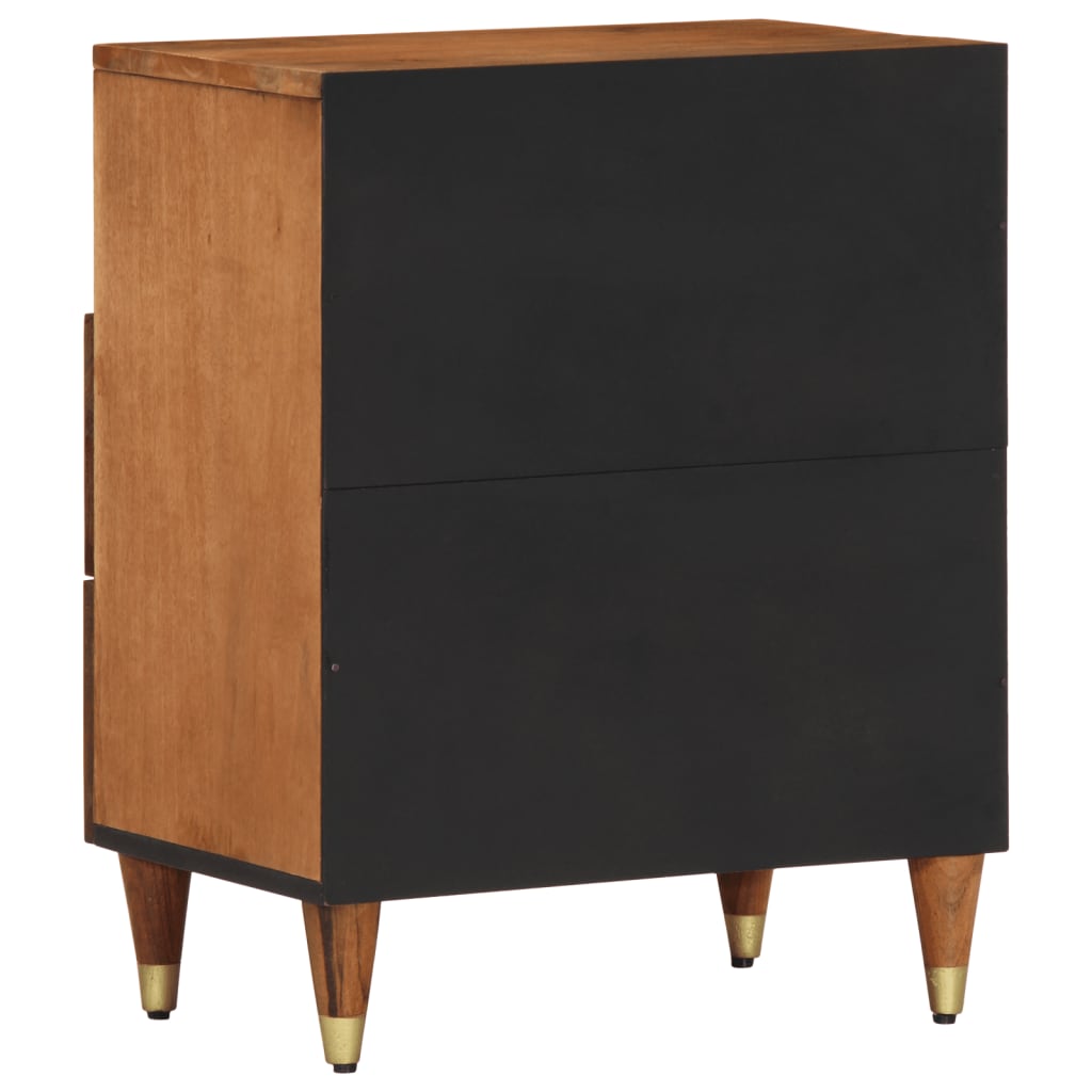 Solid Mango Wood Bedside Cabinet 50x33x62cm - Elegant & Durable