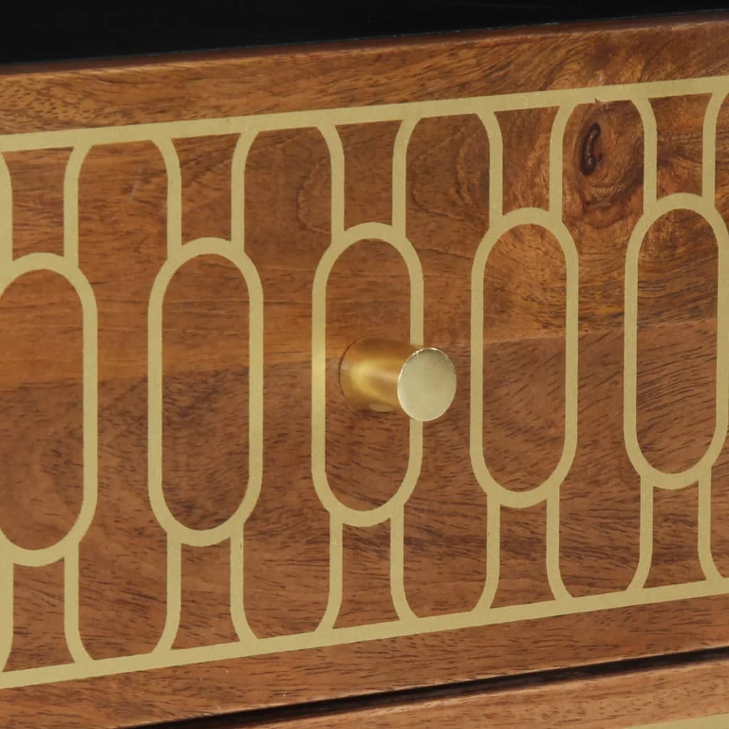 Solid Mango Wood Bedside Cabinet 50x33x62cm - Elegant & Durable