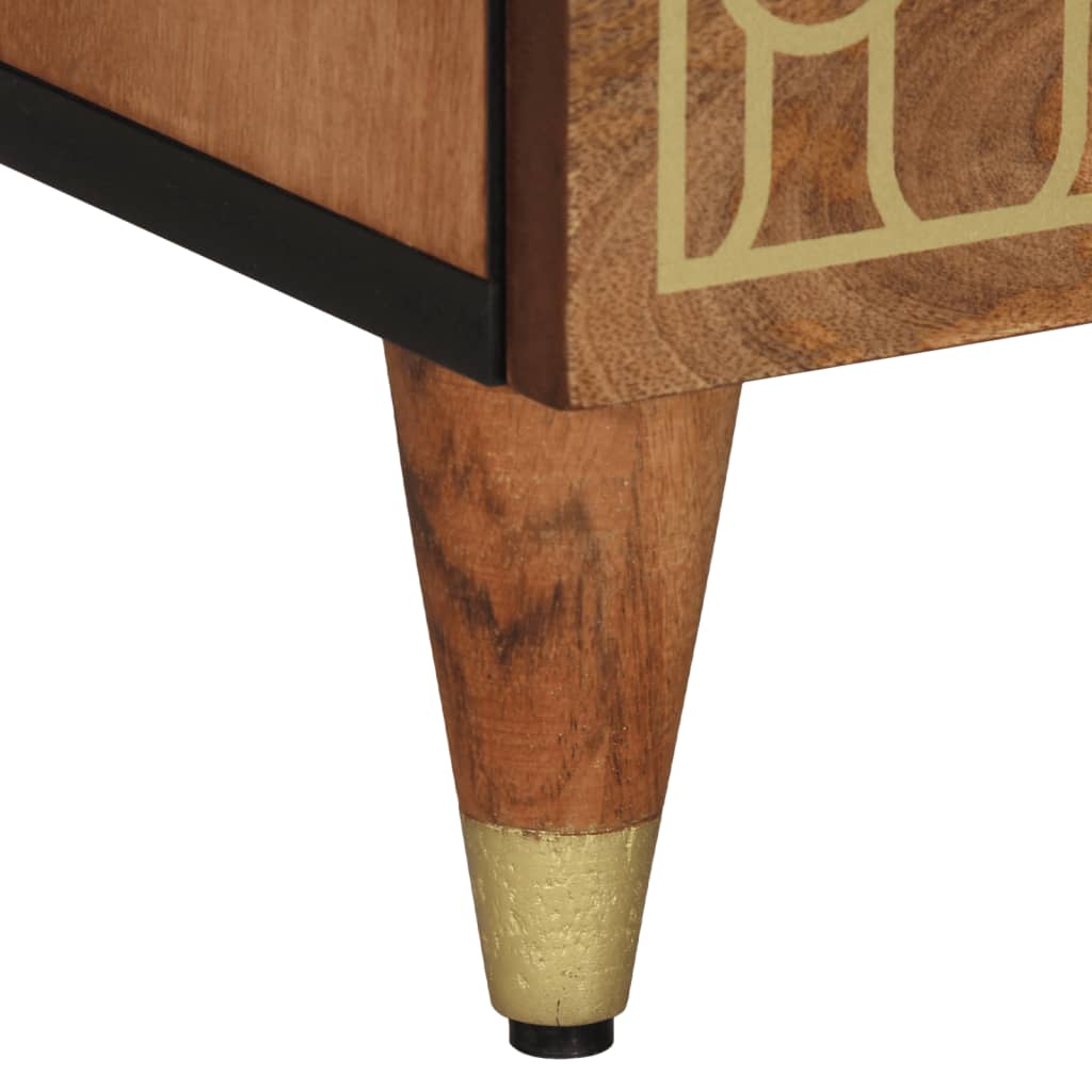 Solid Mango Wood Bedside Cabinet 50x33x62cm - Elegant & Durable
