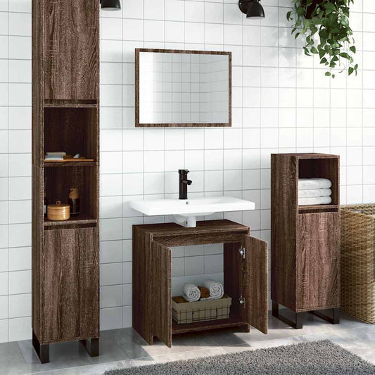 2-Piece Brown Oak Bathroom Set - Engineered Wood