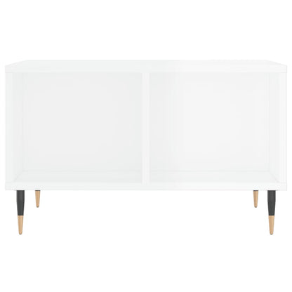 Coffee Table High Gloss White 60x50x36.5 cm Engineered Wood